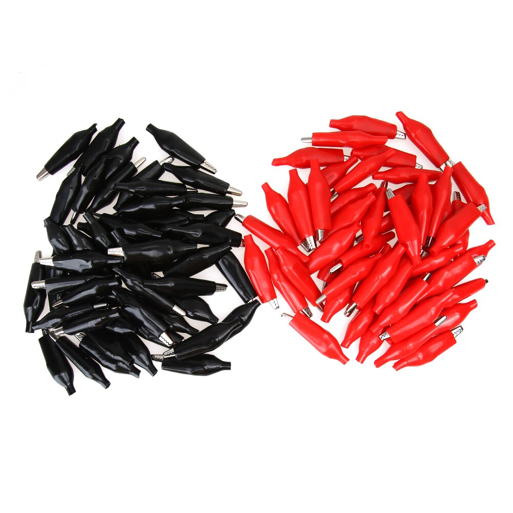 100Pcs 35mm 28mm 45mm Alligator leads test clips For Electrical Jumper Wire Cable Crocodile Alligator Test Clip Connector - ebowsos