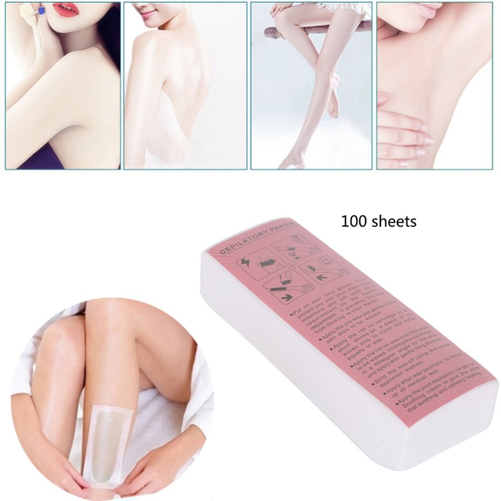 100Pcs/bag Professional Hair Removal Waxing Strips Non-woven Fabric Waxing Papers Depilatory Beauty Tool For Leg Hairs Removal - ebowsos