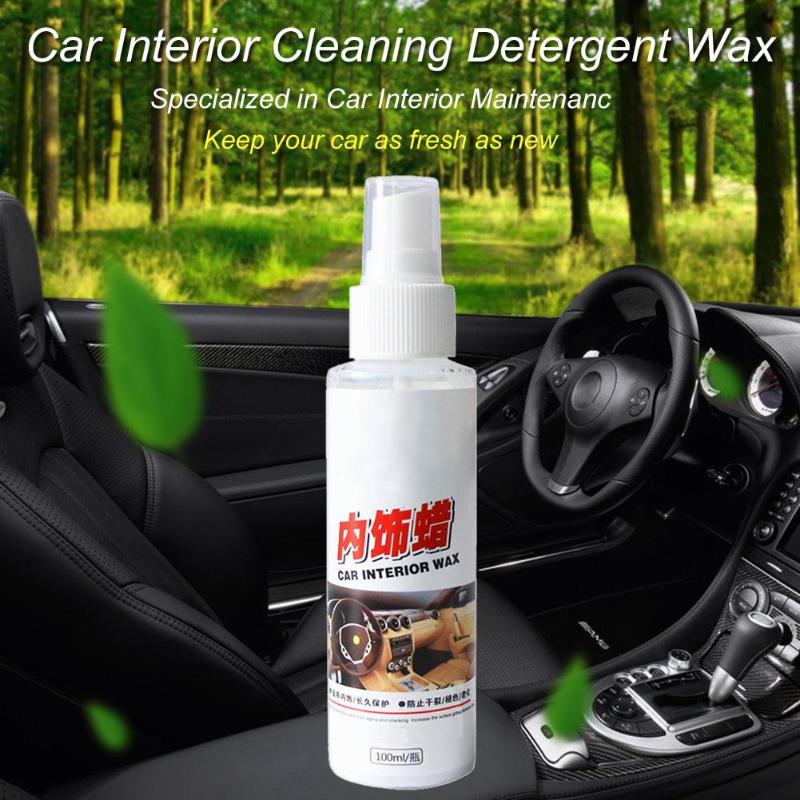 100mL Car Auto Interior Console Leather Seat Cleaning Agent Detergent Wax Car Liquid Ceramic Coat Coating Auto Detailing New - ebowsos
