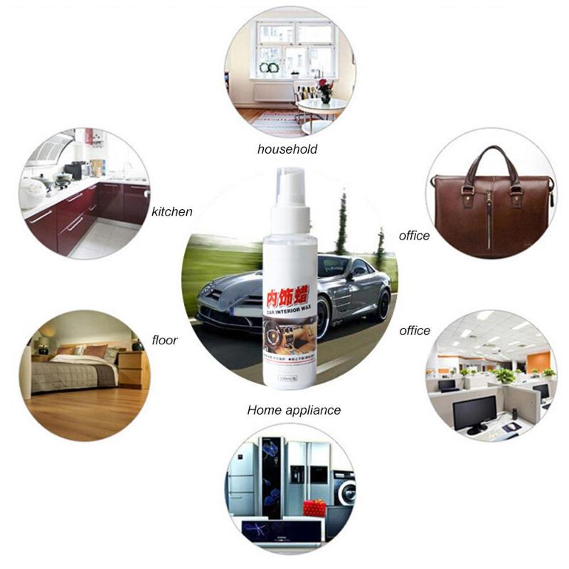 100mL Car Auto Interior Console Leather Seat Cleaning Agent Detergent Wax Car Liquid Ceramic Coat Coating Auto Detailing New - ebowsos