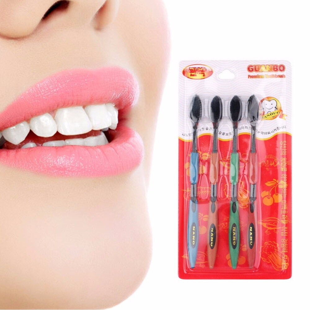 100pcs Double Ultra Soft Bamboo Charcoal Toothbrushes Nano Brush Oral Care For Adults Bamboo Toothbrush - ebowsos