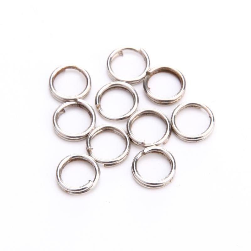 100pcs Stainless Steel Fishing Split Ring Fishing Split Rings Accessories Swivel Lure Connector Tackle Barrel Fishing Accessorie-ebowsos