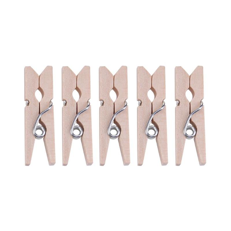 100pcs Wooden Clips Household Drying Socks Towel Rack Clamps Holder D4 - ebowsos