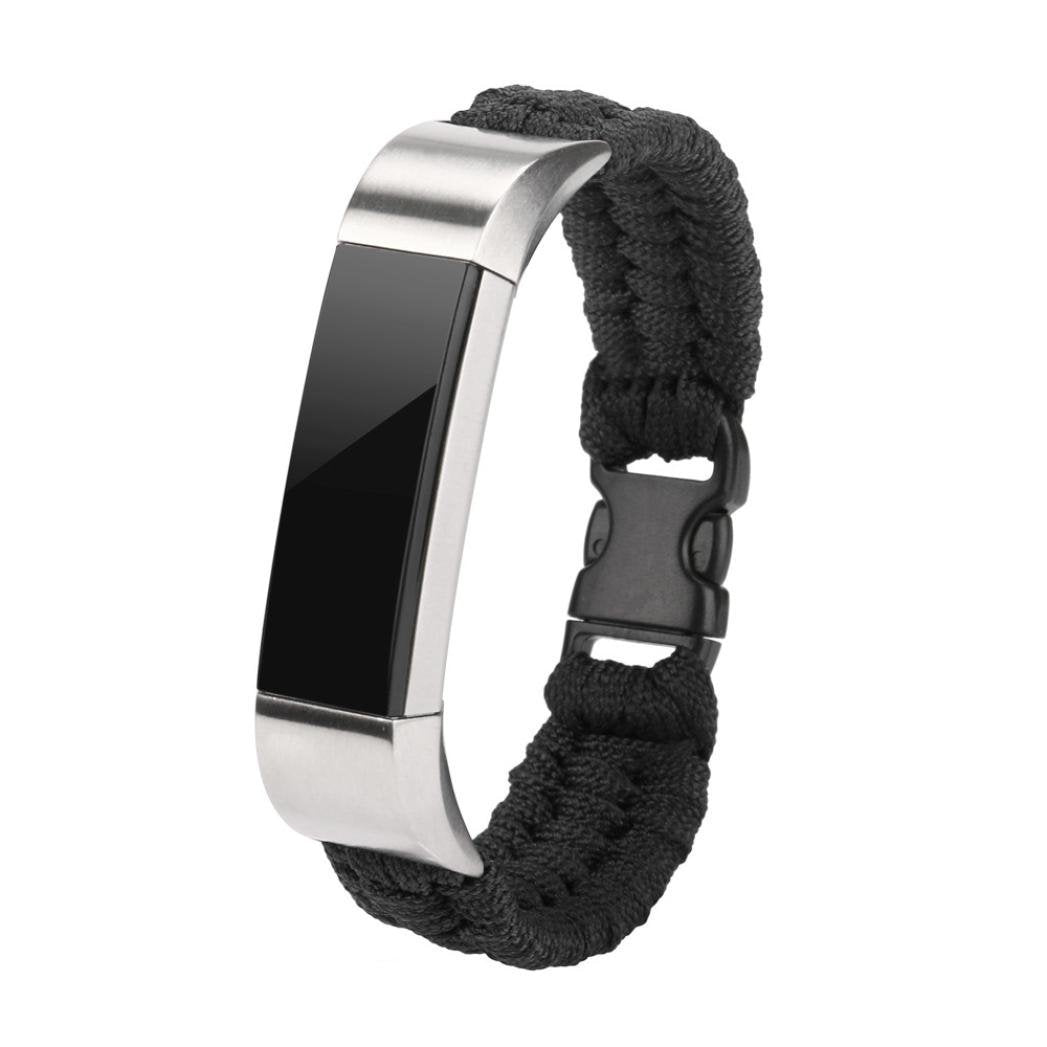 1Pcs Nylon Braided Watchband Bangle Wrist Strap for Fitbit Alta HR Smart Watch Bracelet Wrist Band Watch Watchband Accessories-ebowsos