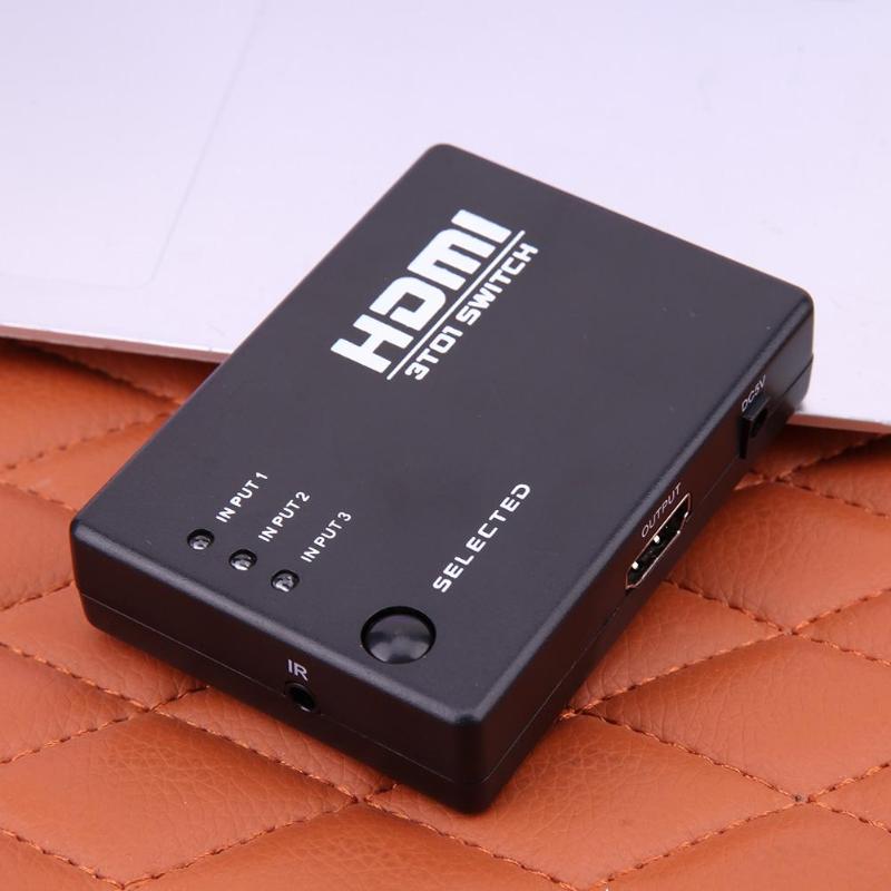 1080P 3 in 1 out 3x1 HDMI Switch Selector with IR Remote for PS3 for DVD HDTV Xbox PS3 PS4 HDMI Splitter Video Switcher - ebowsos