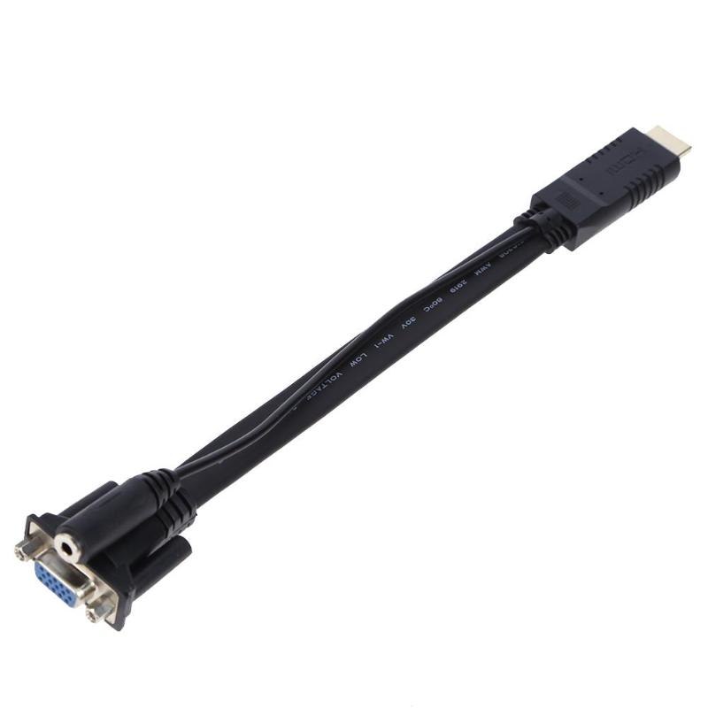 1080P HDMI Male to VGA Female 3.5mm audio Digital to Analog Video Converter with Cable for HDTV monitors projectors - ebowsos
