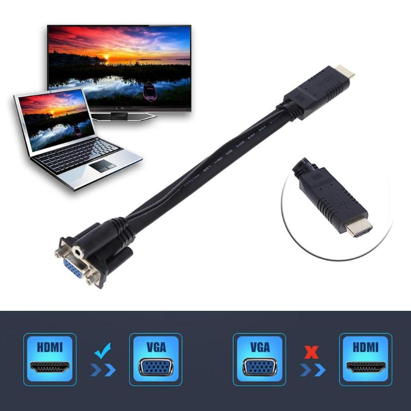 1080P HDMI Male to VGA Female 3.5mm audio Digital to Analog Video Converter with Cable for HDTV monitors projectors - ebowsos