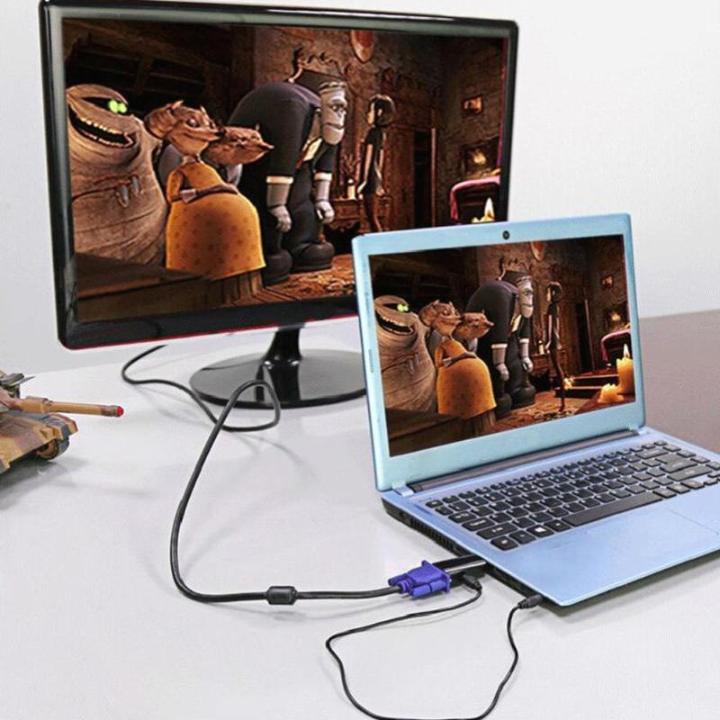 1080P HDMI Male to VGA Female Adapter Audio Video Converter Connector Adapter for PC HDTV - ebowsos