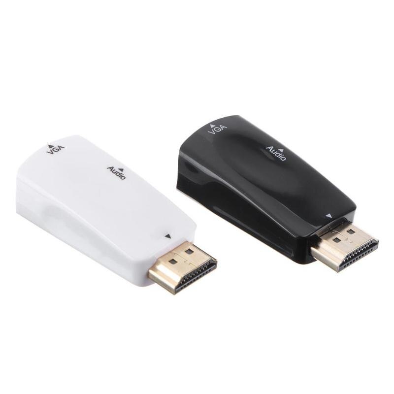 1080P HDMI Male to VGA Female Adapter Audio Video Converter Connector Adapter for PC HDTV - ebowsos