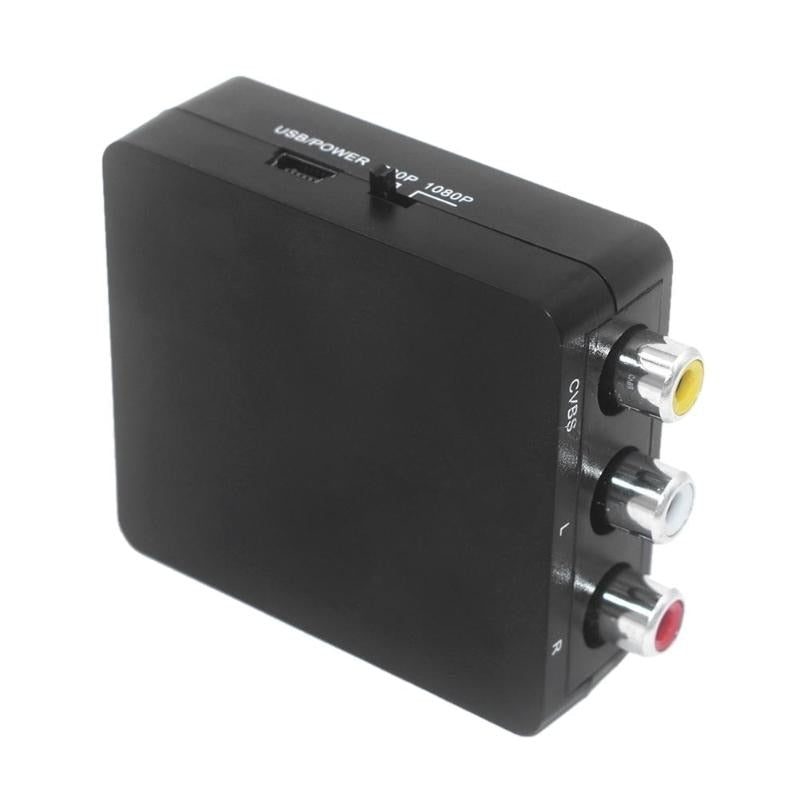 1080P RCA To HDMI Converter AV/CVBS RCA Port Composite to HDMI Output Video Converter Adapter with USB Cable - ebowsos