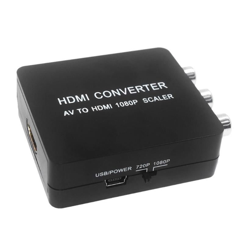 1080P RCA To HDMI Converter AV/CVBS RCA Port Composite to HDMI Output Video Converter Adapter with USB Cable - ebowsos
