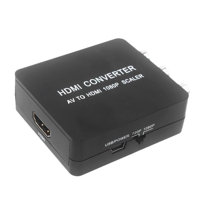 1080P RCA To HDMI Converter AV/CVBS RCA Port Composite to HDMI Output Video Converter Adapter with USB Cable - ebowsos