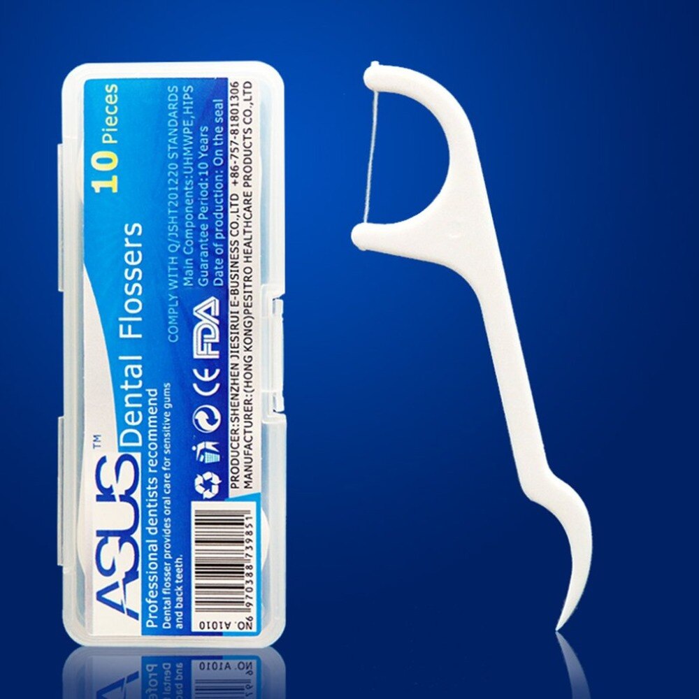 10PCS/Box Disposable Oral Hygiene Dental Flosser Interdental Brush Teeth Stick Toothpicks Floss Pick Tooth Picks - ebowsos