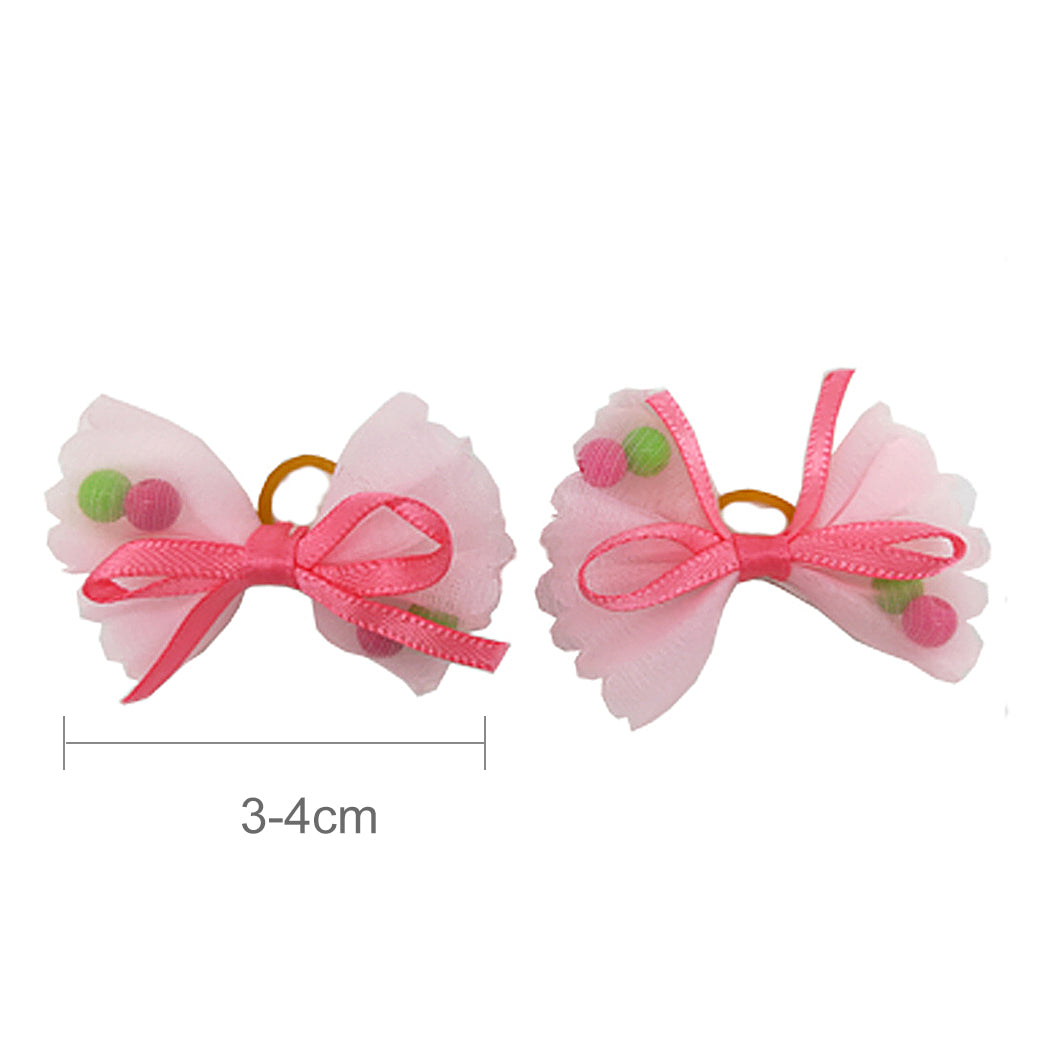 10PCS Pet Hair Tie Fashion Cute Beads Bowknot Decor Dog Hair Tie Pet Hair Bow For Dogs & Cats Party Dress Up Hair Accessories-ebowsos