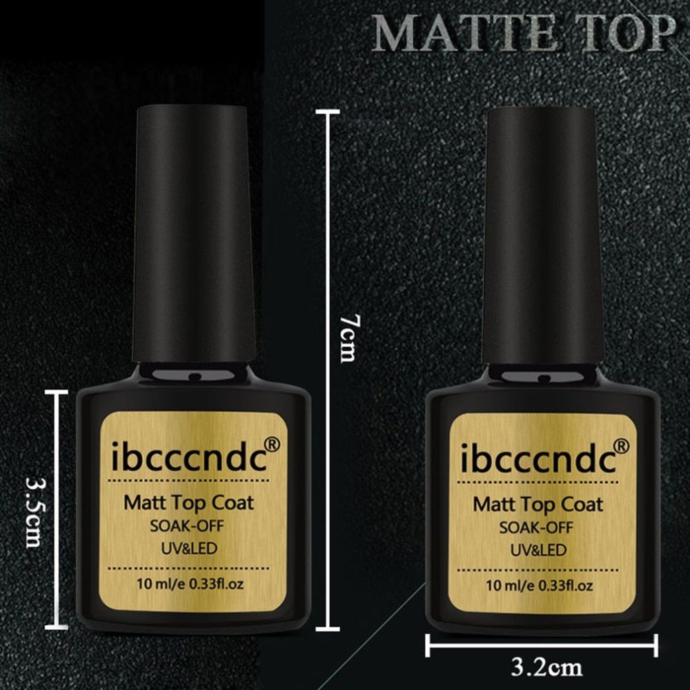 10ml DIY Matte Top Coat Gel Nail Polish Soak Off UV LED Long Lasting Nail Gel Polish Art Manicure Lacquer Foundation Sealer - ebowsos