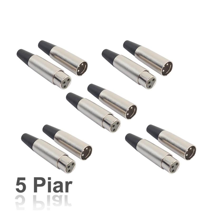 10pair/ 5pair 3 Pin XLR Male/Female Audio Microphone Cable Connector mic Microphone Cord Connector XLR Adapter - ebowsos