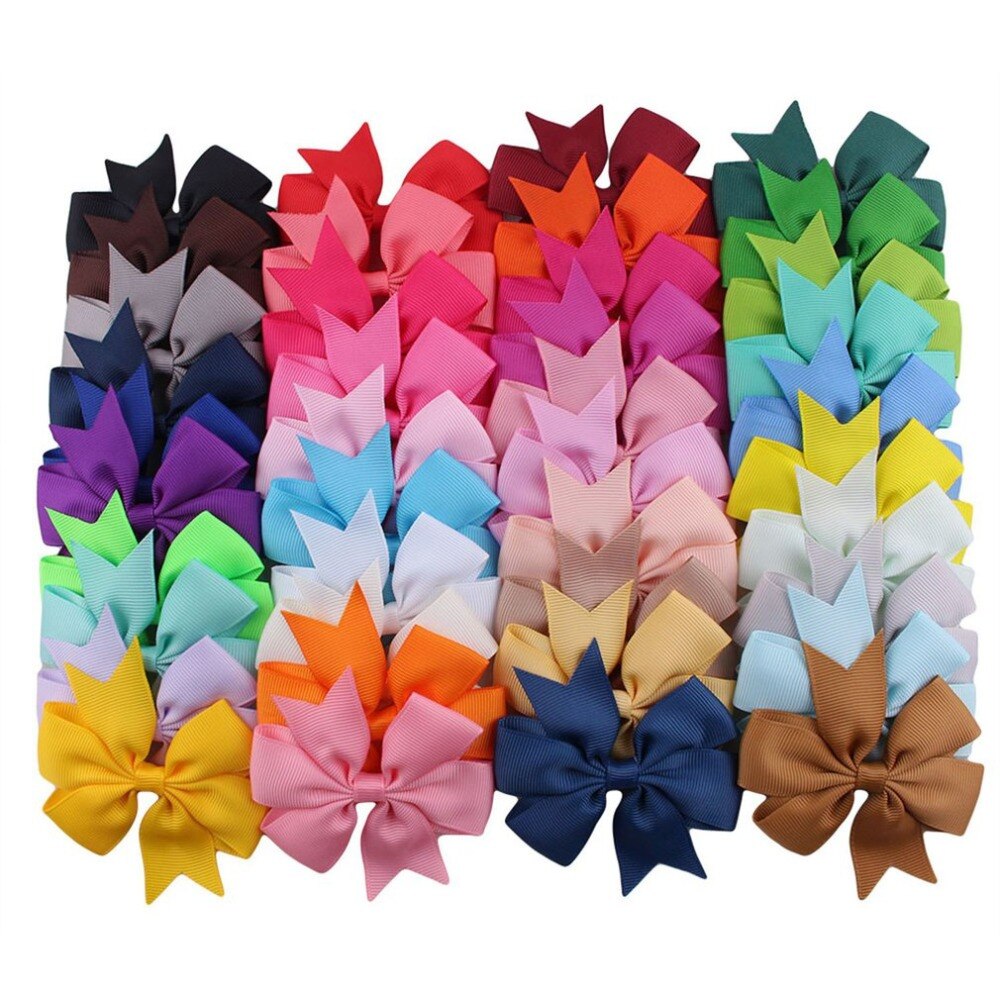 10pcs Children Ribbed Bowknot Girls Ribbon Hairpins Hair clips Colorful Barrettes Kids Bow Knot Headwear V-shaped - ebowsos