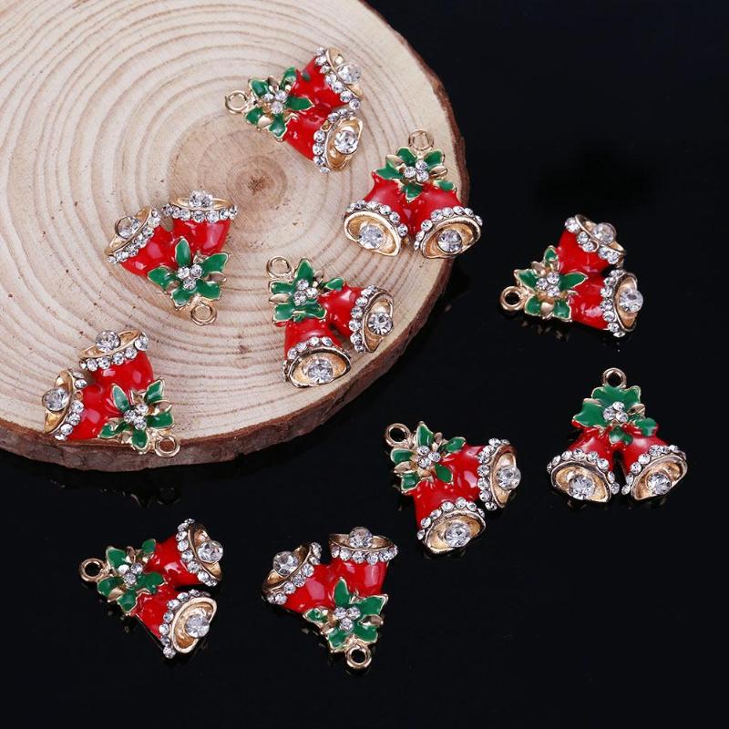 10pcs Christmas Alloy Charms Fittings DIY Headwear Jewelry Crafts Findings - ebowsos