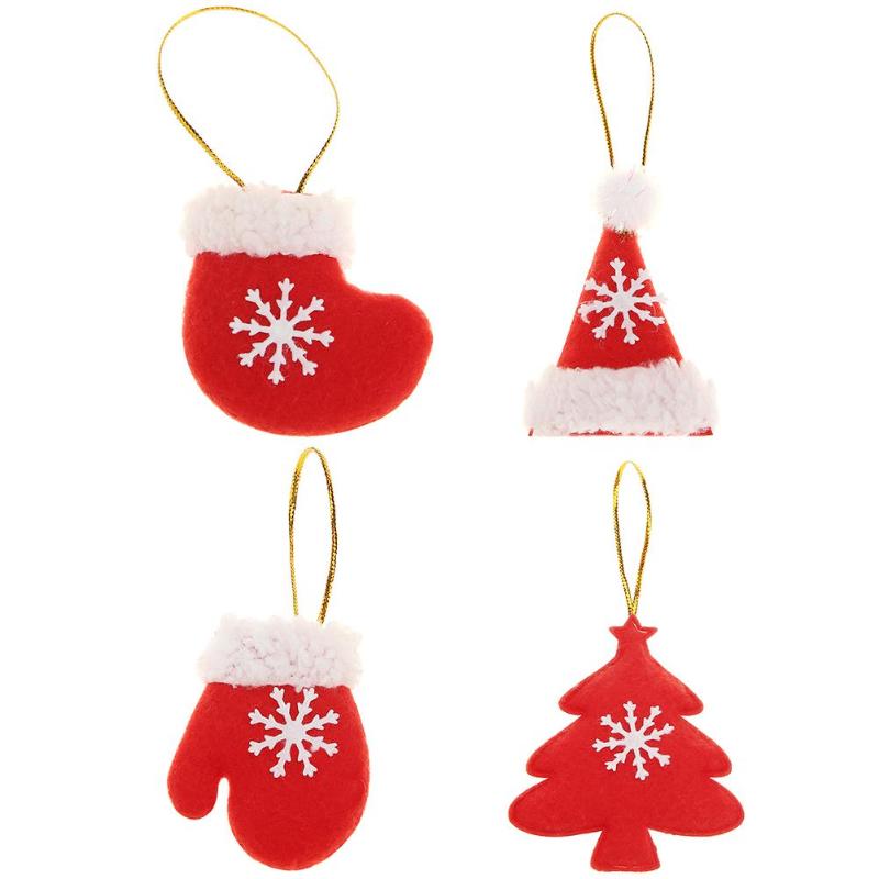 10pcs Cute Snowflake Christmas Hanging Ornament New Year Tree Pendant Decor - ebowsos