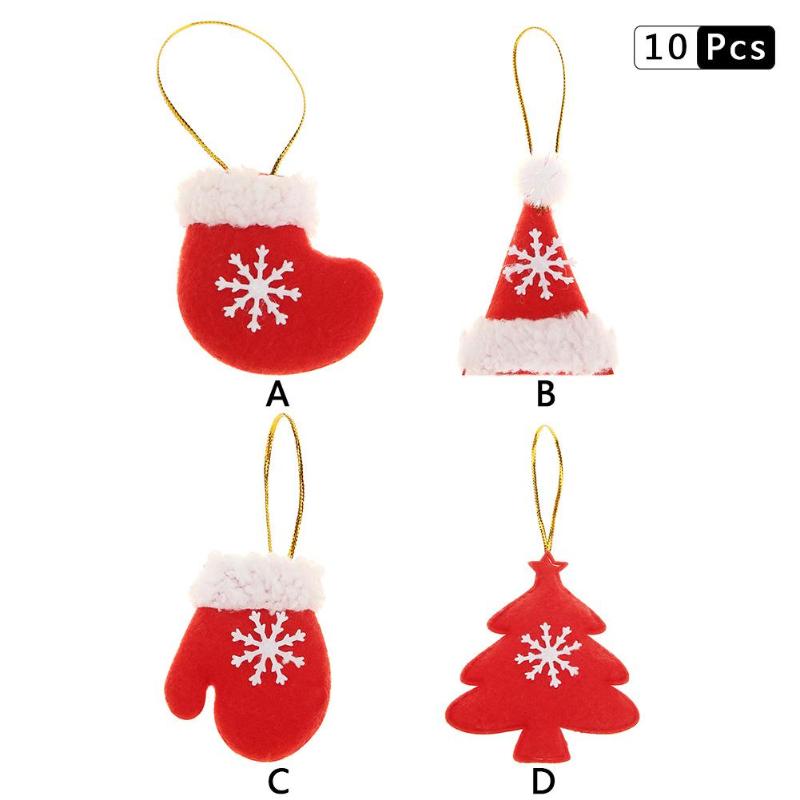 10pcs Cute Snowflake Christmas Hanging Ornament New Year Tree Pendant Decor - ebowsos