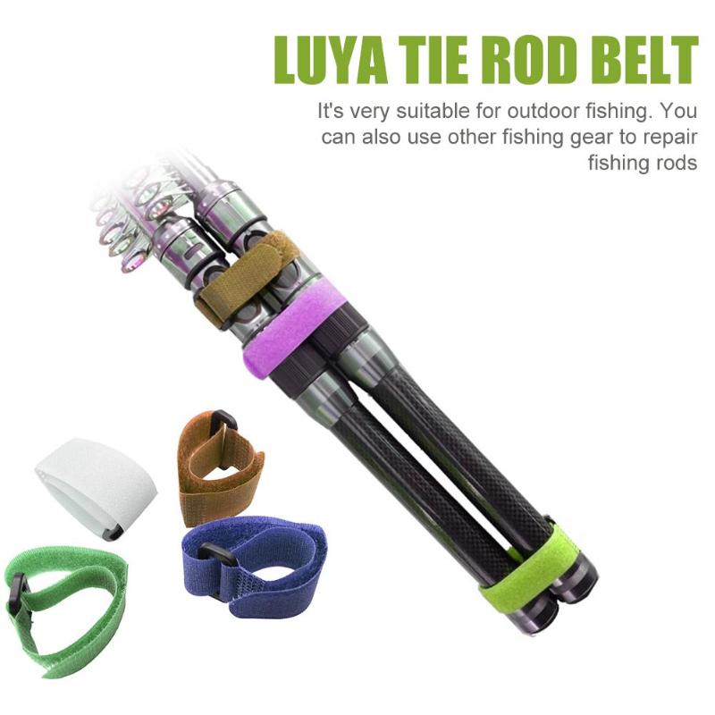 10pcs Fishing Rod Belts 20cm Nylon Reusable Fishing Rod Tie Fastening Strap Rope Holder-ebowsos