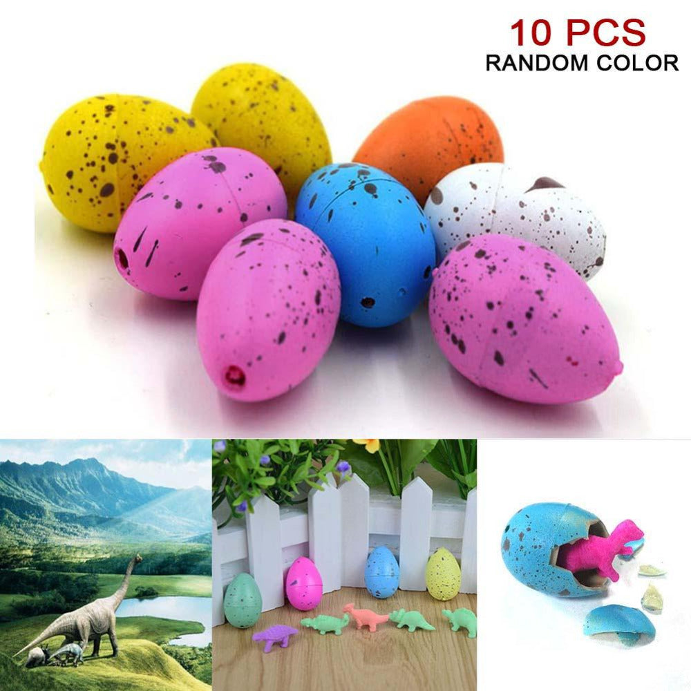 10pcs Kid Toy Inflatable Hatching Dinosaur Add Water Growing Dino Eggs Dinosaurs Resurrected Hatching Eggs Cracked Inflated Soak-ebowsos