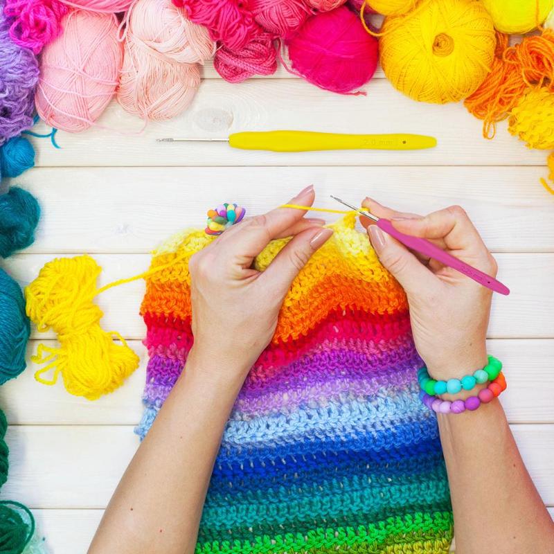 10pcs Knitting Needles Sewing Tool Fashionable Weave Crochet Hooks Aluminium Yarn DIY Crafts Home Hand Sewing Accessories - ebowsos