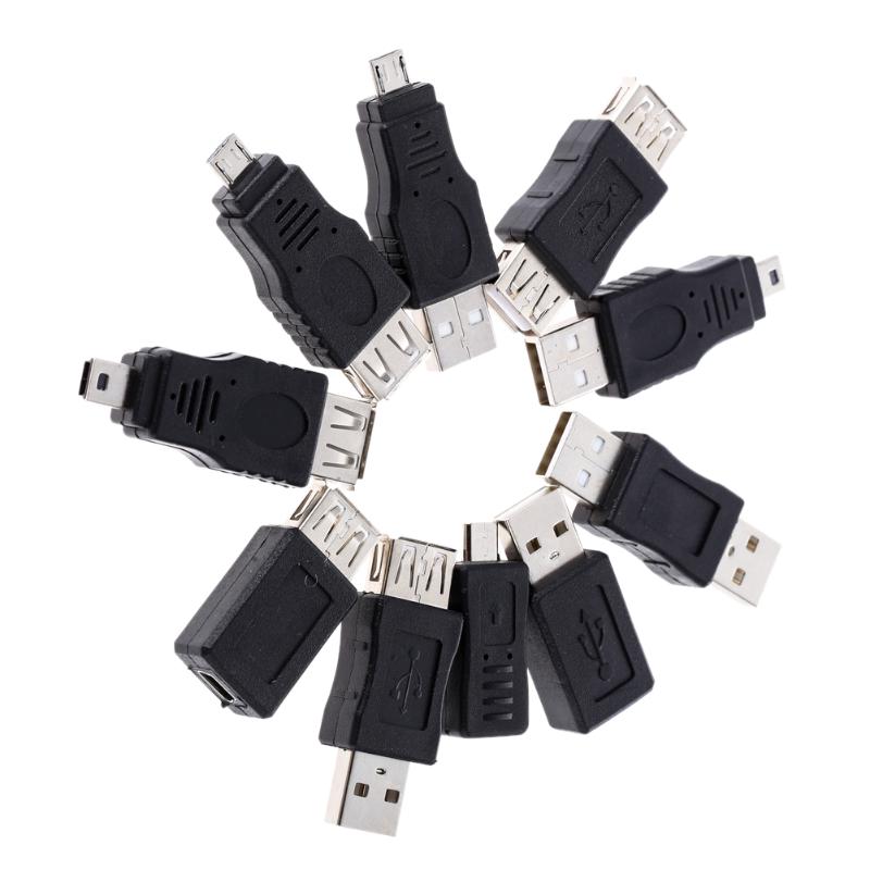 10pcs OTG 5pin F/M Changer Adapter Converter USB Male to Female Micro USB  Adapter Connector Usb Gadget - ebowsos