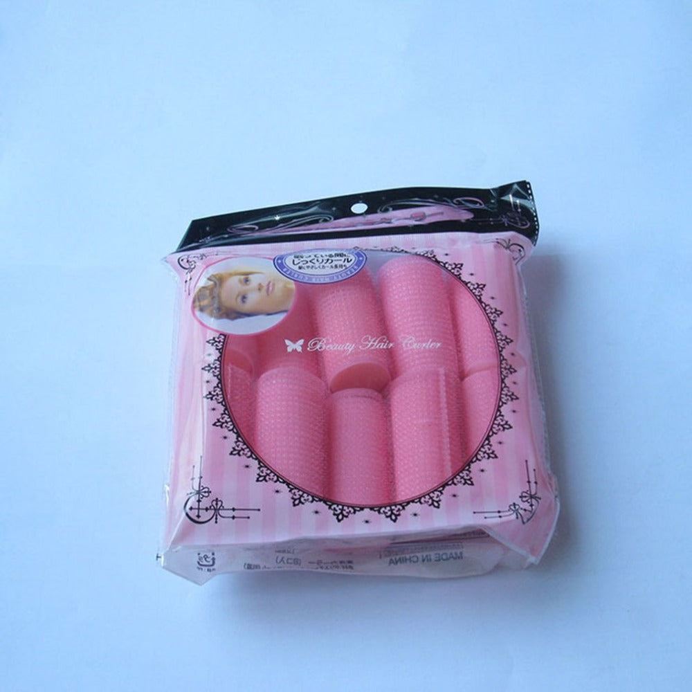 10pcs Plastic Hair Curler Pear Flower Roll 10 Packs Cosmetic Make Up Fashion Women - ebowsos