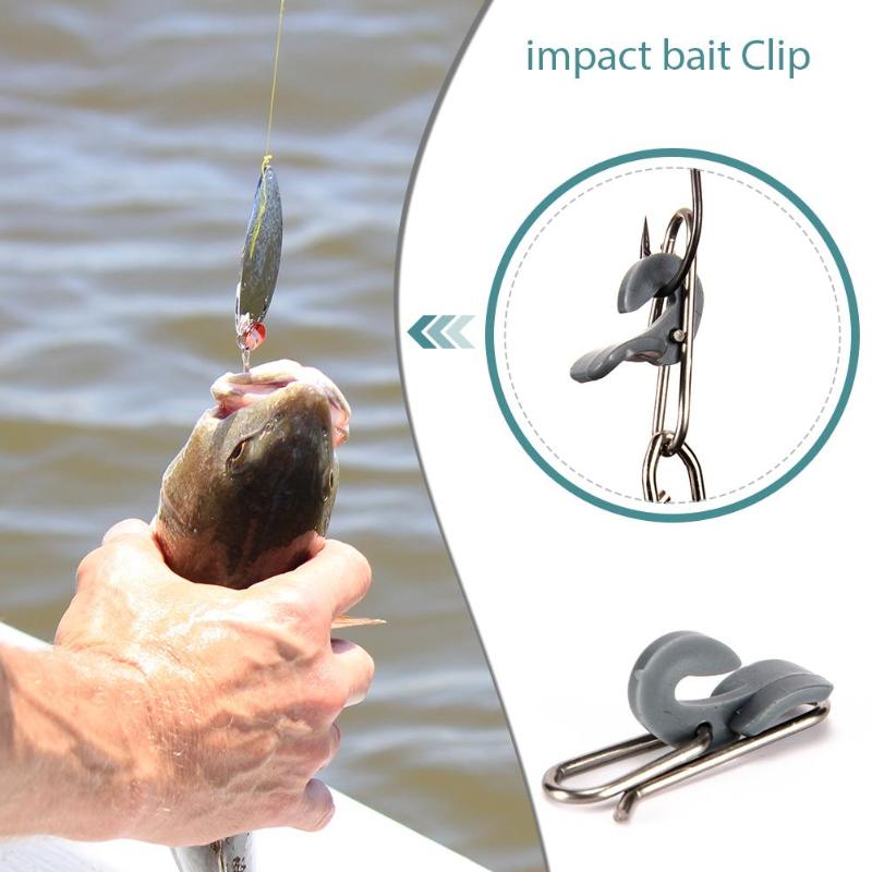 10pcs/SET Stainless Steel Impact Bait Clip Fishing Hook Decoupling Accessories-ebowsos