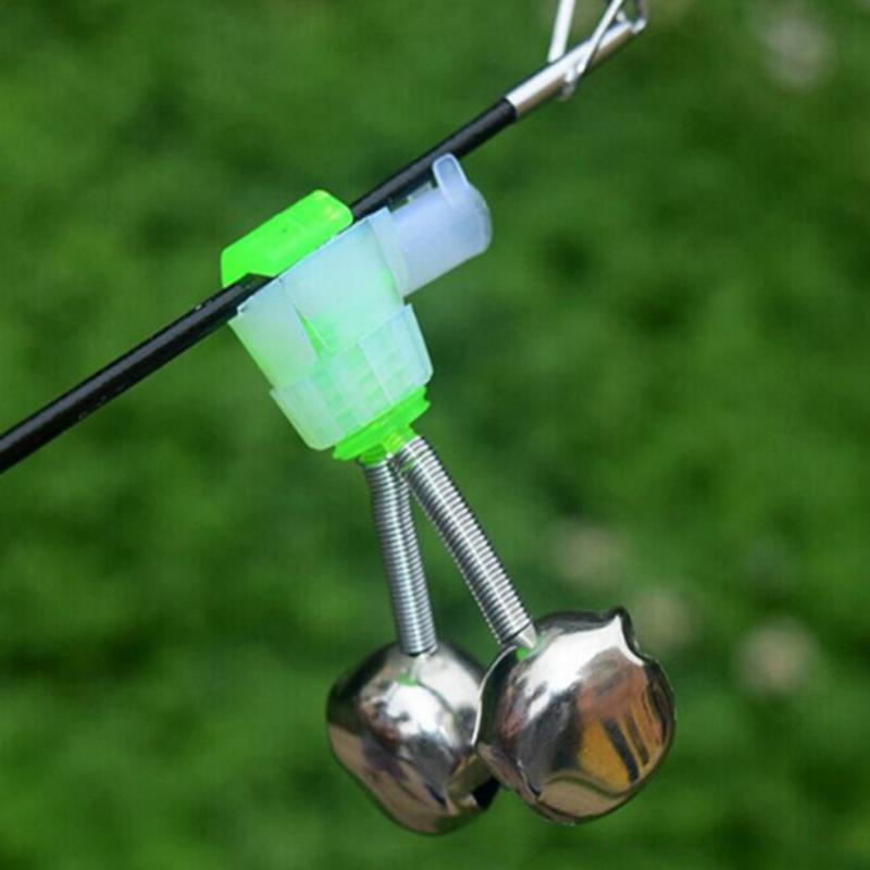 10pcs Twin Bell Fishing Bite Alarms Outdoor Night Fishing Rod Tip Clips Fishing Tackle-ebowsos