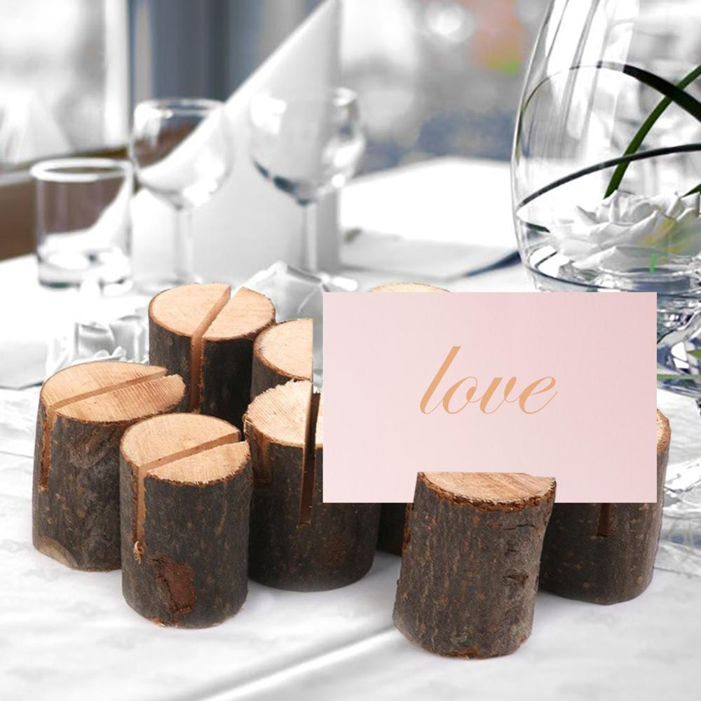 10pcs Wooden Card Holder Stand Photo Memo Notes Clip Desktop Craft Decor for Wedding Party Anniversary Grand Event Dropshipping - ebowsos