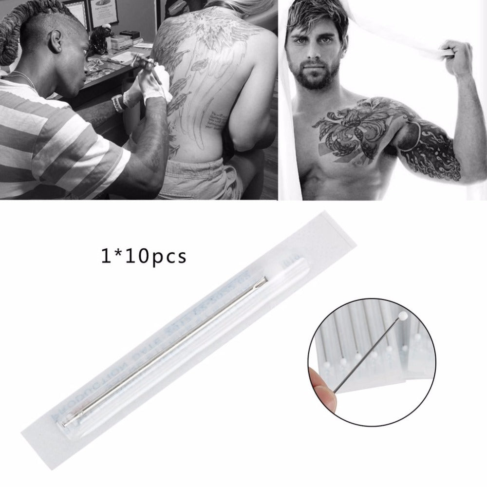 10pcs/lot 16G Piercing Needles Tattoo Accessory Disposable Sterile Body Piercing Needles for Navel Ear Nose Tattoo Needle - ebowsos