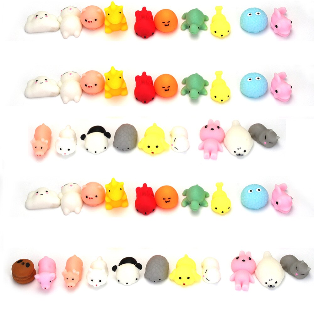10pcs/pack Squeeze Toys Silicone Fidget Antistress Mini Mochi Slow Rising Squeeze Pinch Animal Toys Animal Styles Random Hot-ebowsos