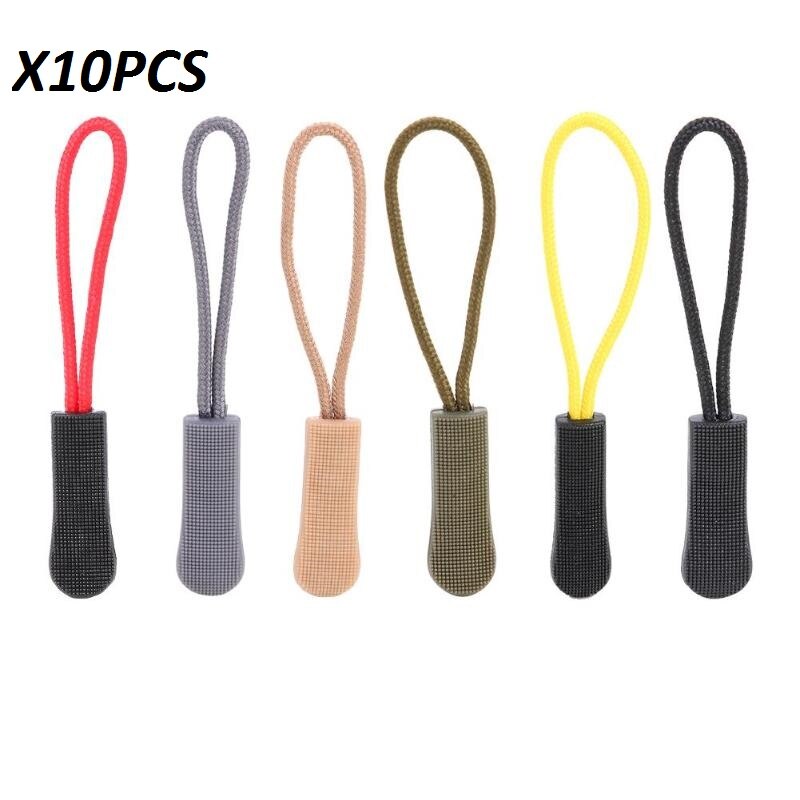 10pcs/pack Zipper Puller Anti Slip End Fit Rope Tag Fixer Zip Cord Tab Clip-ebowsos