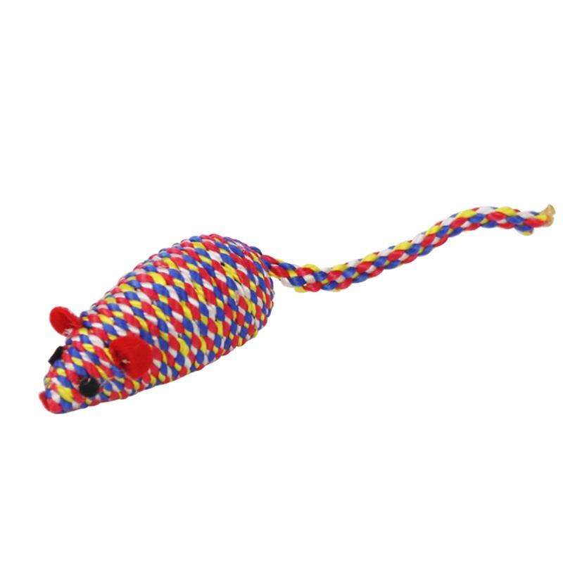 10pcs/set Cat Mouse Shape Toys Creative Bite Resistant Cotton Rope Pet Interactive Toy Cat Bite Toy Pet Supplies Cat Favors-ebowsos