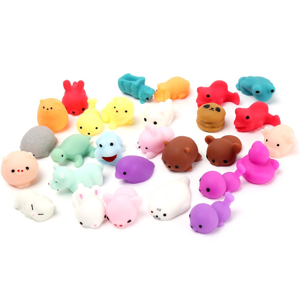 10pcs/set Phone Covers DIY Accessories Silicone Squeeze Toys Fidget Hand Rising Animals Squeeze Pinch Toy Animal Style Random-ebowsos
