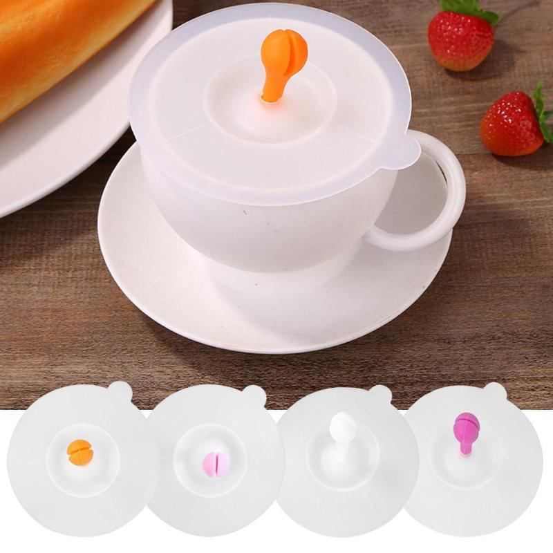 10x10cm Silicone Cup Cover Cute Small Bean Sprout Heat Resistant Sealed Cups Lid High Low Temperature Resistance Dropshipping - ebowsos