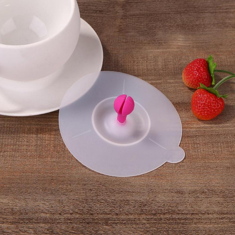 10x10cm Silicone Cup Cover Cute Small Bean Sprout Heat Resistant Sealed Cups Lid High Low Temperature Resistance Dropshipping - ebowsos