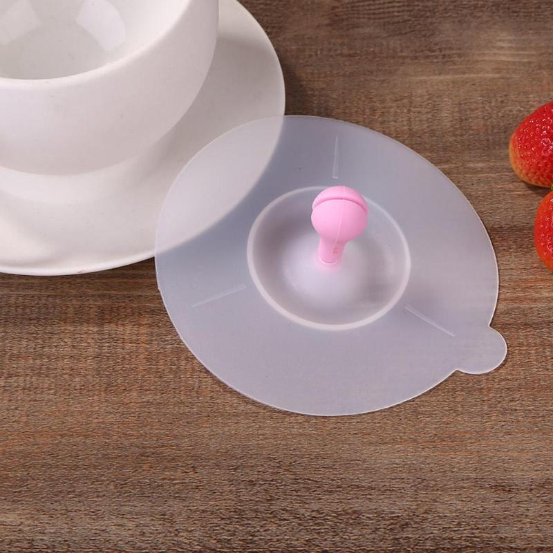 10x10cm Silicone Cup Cover Cute Small Bean Sprout Heat Resistant Sealed Cups Lid High Low Temperature Resistance Dropshipping - ebowsos