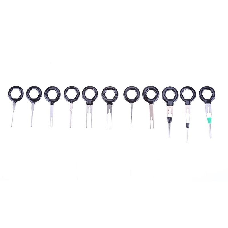 11 Pcs Connector Pin Removal Auto Car Plug Circuit Board Wire Harness Terminal Extraction Pick Crimp Pin Back Needle Set New - ebowsos