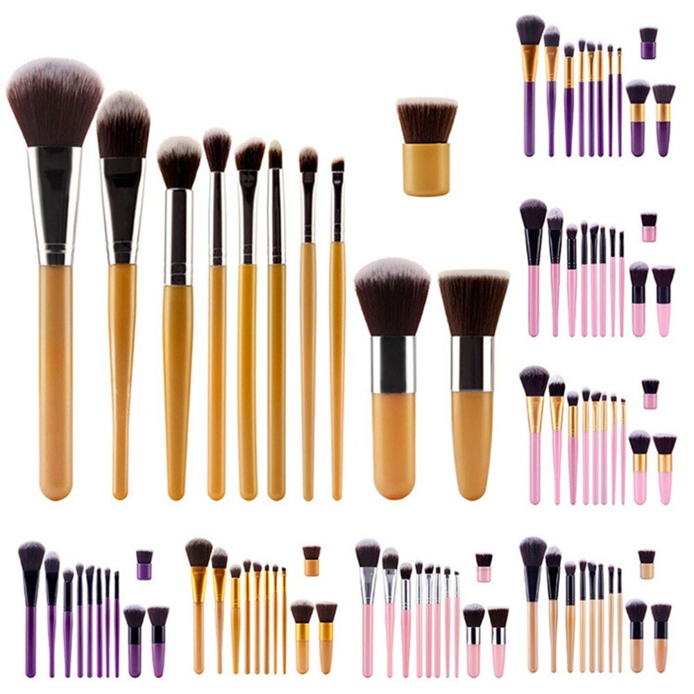 11pcs Make Up Brushes Set Make Up Tools Suits for Beauty Makeup Professional Eye Shadow Foundation Eyebrow Lip Concealer - ebowsos