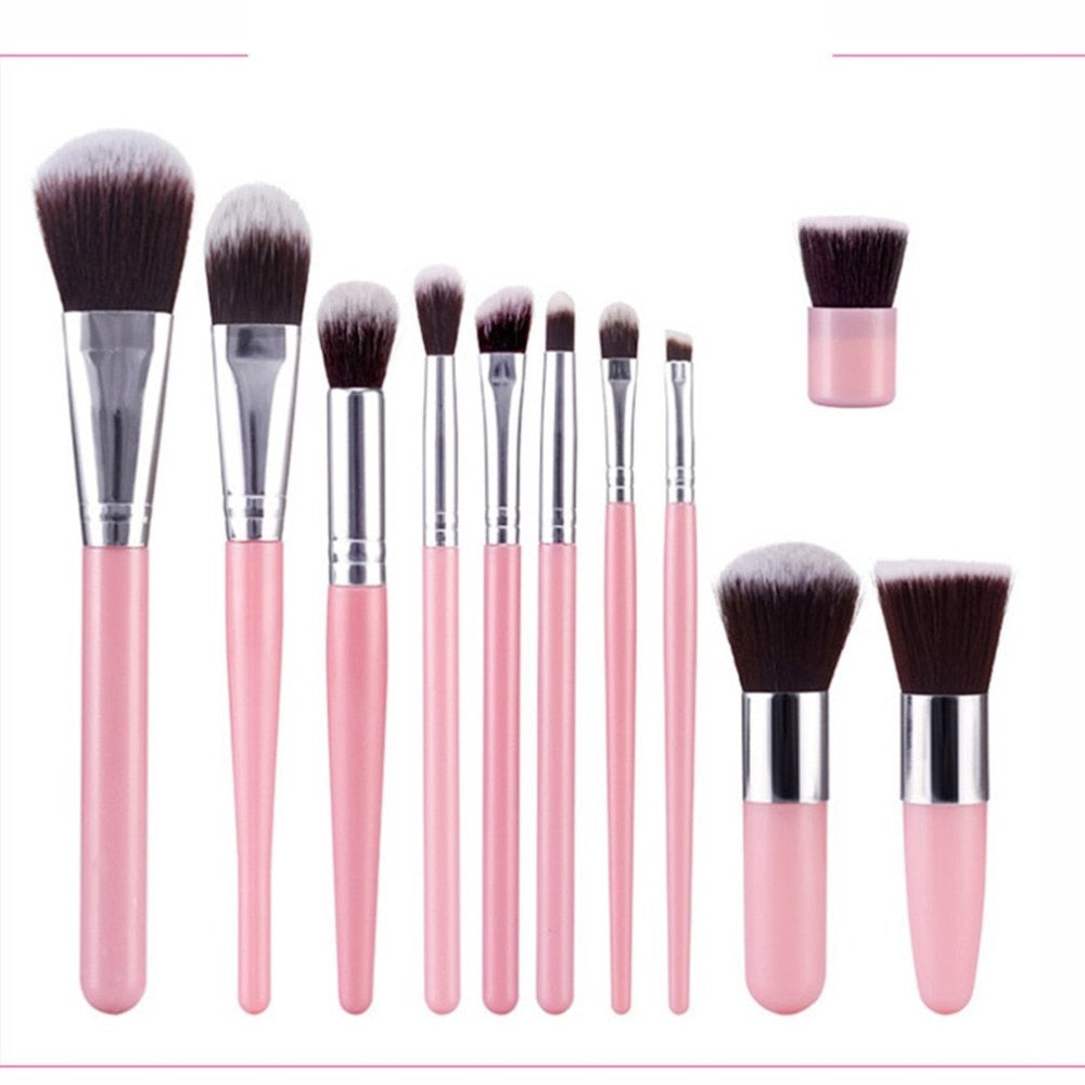 11pcs Make Up Brushes Set Make Up Tools Suits for Beauty Makeup Professional Eye Shadow Foundation Eyebrow Lip Concealer - ebowsos
