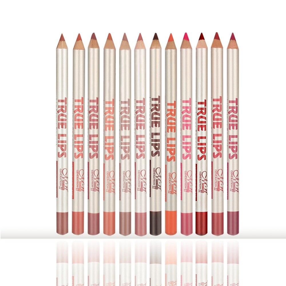 12 Colors Lip Liner Professional Natural Women Waterproof Long-lasting Lip Liner Pencil Cosmetic Lips Makeup Tools Lipliner Pen - ebowsos