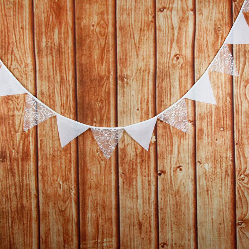 12 Flags White Lace Cotton Flag Banner Pennant Wedding/Birthday Party Decor D30 - ebowsos