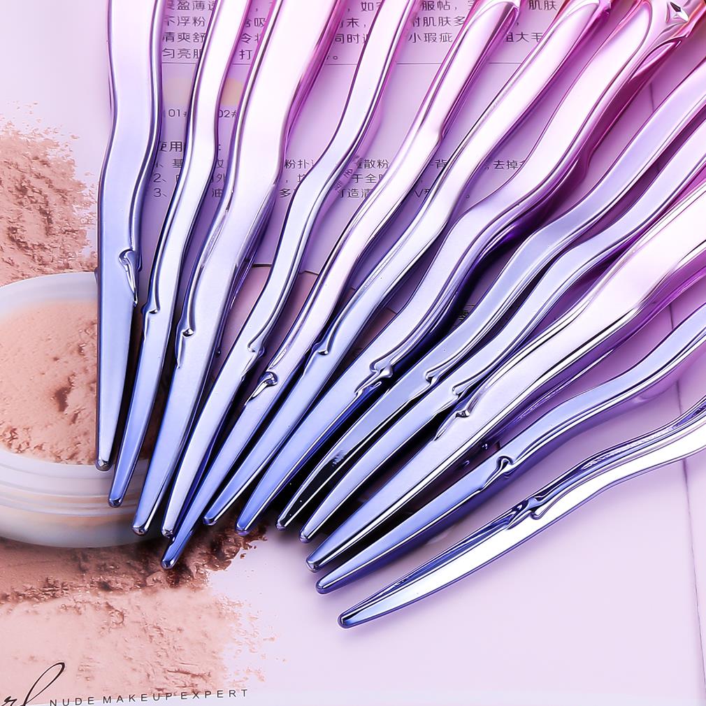 12 pcs Colorful Cosmetic Makeup Brushes For Contour Powder Eyeshadow Lip Blush Foundation Powder Top Quality - ebowsos