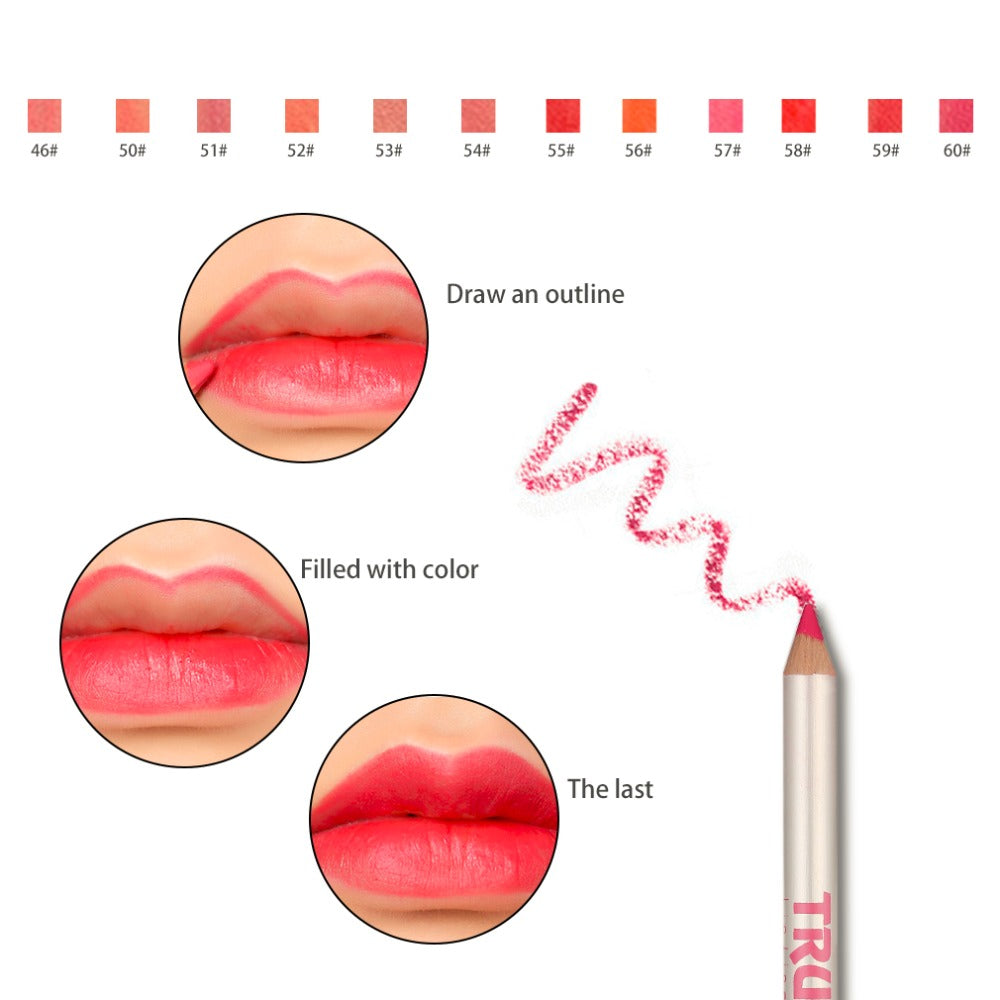 12 pcs/set Lipliner lip pencil Professional Natural Women Waterproof Long-lasting Duration Lip Liner Pencil Lips Makeup Tools - ebowsos