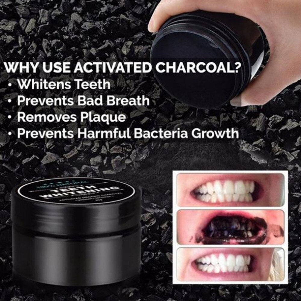 120G/60G/30G Activated Charcoal Powder Teeth Whitening Cleaning Power Daily Use Teeth Whitening Scaling Powder Oral Hygiene - ebowsos