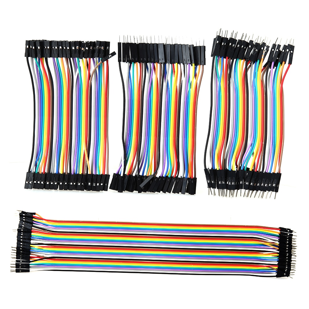 120pcs Ribbon Line Dupont Cable Solderless Flexible Breadboard Jumper Wires Cable Male to Male/ Female to Female/ Male to Female - ebowsos