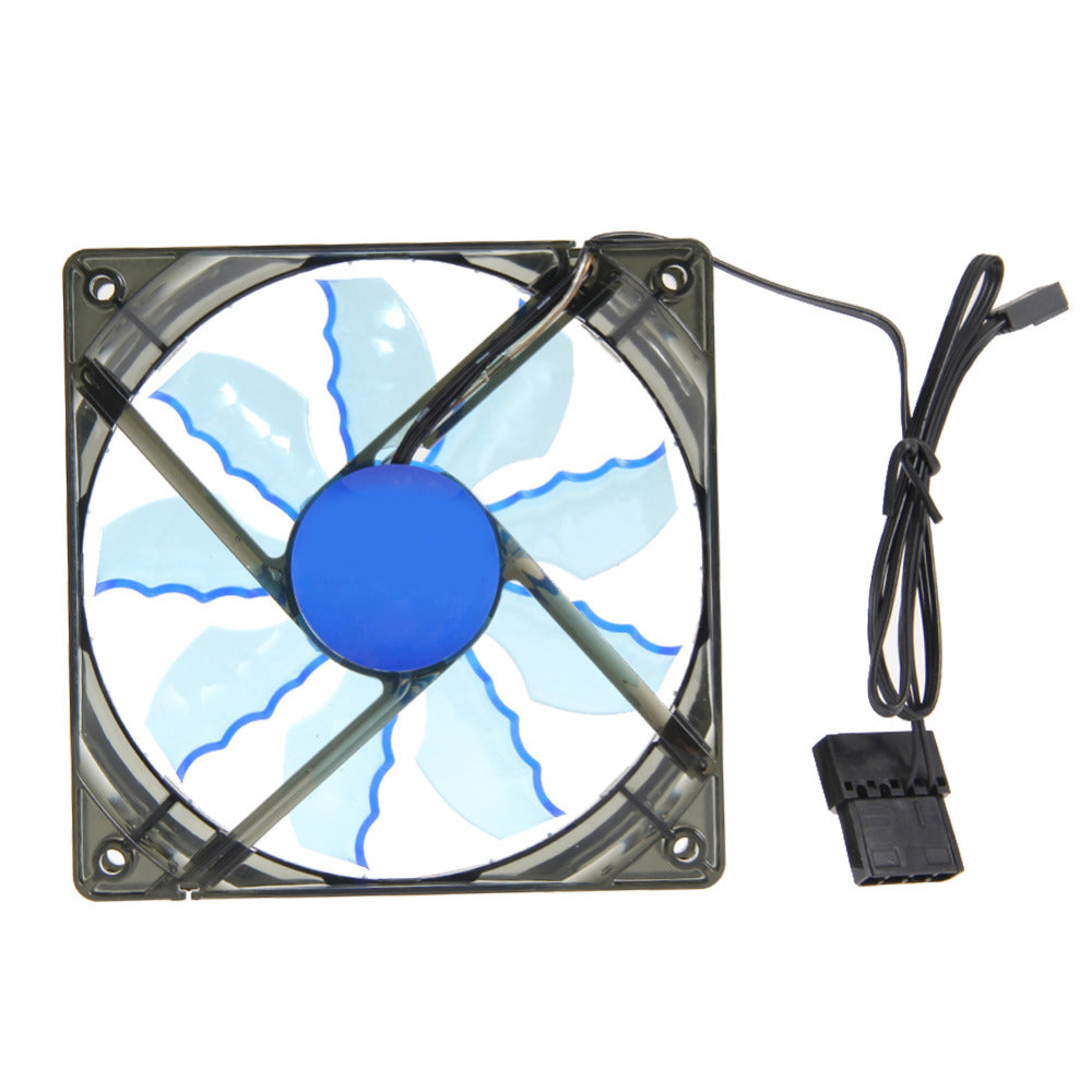 120x120x25mm  LED Cooling Fan12V Blue LED Light Transparent Frame CPU Computer Cooling Fan PC Clear Case Quad Heatsink - ebowsos